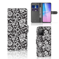 Samsung S10 Lite Hoesje Black Flowers - thumbnail