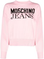 Moschino pull en coton à logo brodé - Rose