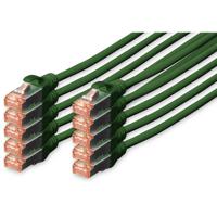 Digitus DK-1644-050-G-10 RJ45 Netwerkkabel, patchkabel CAT 6 S/FTP 5.00 m Groen Folie afscherming, Afscherming totaal, Afgeschermd, Halogeenvrij, Simplex, - thumbnail