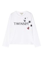 TWINSET Kids t-shirt à logo strassé - Blanc