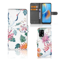 OPPO A74 4G Telefoonhoesje met Pasjes Bird Flowers