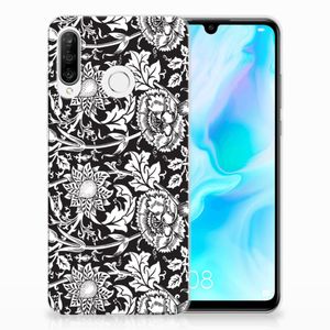 Huawei P30 Lite TPU Case Black Flowers