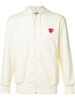 Comme Des Garçons Play embroidered zipped hoodie - Blanc - thumbnail