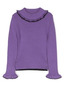 MSGM Kids pull en maille nervurée - Violet