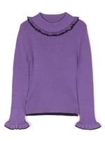 MSGM Kids pull en maille nervurée - Violet - thumbnail