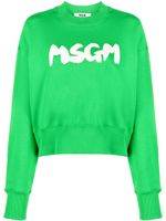 MSGM sweat en coton à logo imprimé - Vert