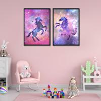 Poster - Eenhoorn - Roze en Blauw / Set van 2 - thumbnail