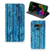 LG G8s Thinq Book Wallet Case Wood Blue - thumbnail