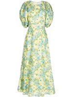 Faithfull the Brand robe longue Valerina en lin à fleurs - Vert - thumbnail