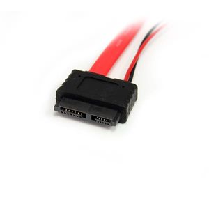 StarTech.com 30 cm Slimline SATA naar SATA Adapter met LP4 Voedingskabel