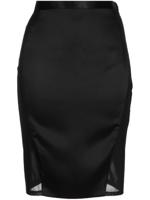 Kiki de Montparnasse jupe La Madame mi-longue en soie - Noir