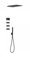Tres Shower Technology elektronische inbouwthermostaat met regendouche 28x55cm incl handdouche en massagejets mat zwart