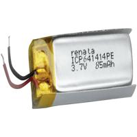 Renata ICP641414PE Speciale oplaadbare batterij Prismatisch Kabel LiPo 3.7 V 85 mAh - thumbnail