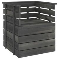 Tuinfauteuil pallet massief grenenhout donkergrijs - thumbnail