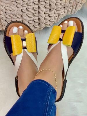 Contrast Panelen Boog Vlak Slippers