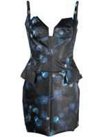 Coperni robe courte Holographic à fleurs - Noir