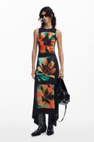 Jurk met bloemenprint - BLACK - XL - thumbnail