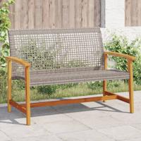 Tuinbank 112 cm poly rattan en acaciahout grijs - thumbnail