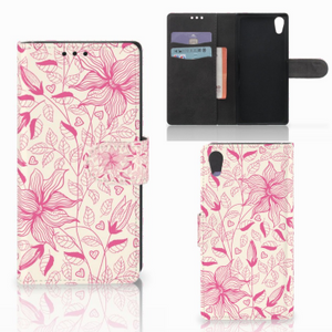 Sony Xperia XA1 Hoesje Pink Flowers