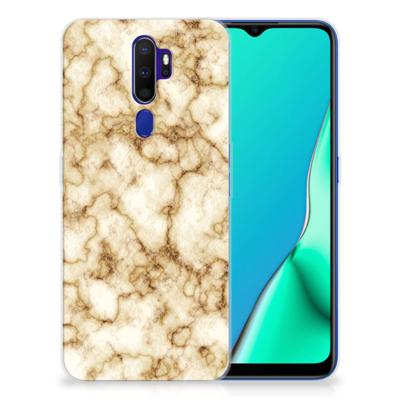 OPPO A9 2020 TPU Siliconen Hoesje Marmer Goud OPPO A9 2020 TPU Siliconen Hoesje Marmer Goud