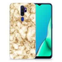 OPPO A9 2020 TPU Siliconen Hoesje Marmer Goud