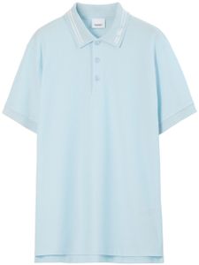 Burberry polo à logo brodé - Bleu