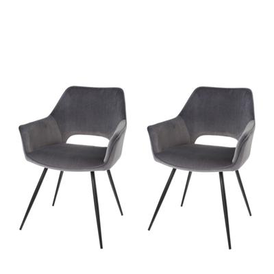 Riverdale Eetkamerstoel Eve grijs - set van 2