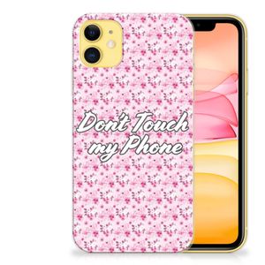 Apple iPhone 11 Silicone-hoesje Flowers Pink DTMP