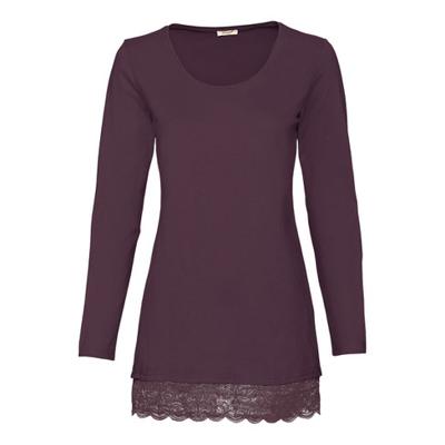 Longshirt met kant, pruim 38