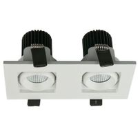 Artecta Tours-12W WW 3000K - Dubbele inbouw plafondspot met warm witte LED's