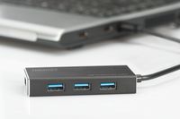 Digitus DA-70240-1 interface hub USB 3.2 Gen 1 (3.1 Gen 1) Type-A 5000 Mbit/s Zwart - thumbnail