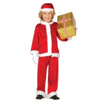 Kerstmannen pluche verkleedkleding pak 3-delig voor jongens/meisjes/kinderen