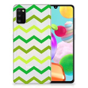 Samsung Galaxy A41 TPU bumper Zigzag Groen