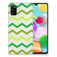 Samsung Galaxy A41 TPU bumper Zigzag Groen