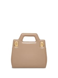 Ferragamo mini sac cabas Wanda en cuir - Tons neutres