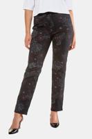 Ulla Popken Jeans, bloemendessin, 5-pocket model, rechte pijpen - Grote Maten
