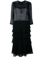 Comme Des Garçons Pre-Owned three-quarter sleeves layered dress - Noir