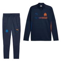 PUMA Olympique Marseille Trainingspak 1/4-Zip 2024-2025 Kids Donkerblauw Oranje - thumbnail