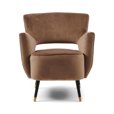 Rivièra Maison Fauteuil 'Laurel' Velvet III, kleur Golden Mink