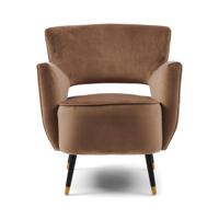Rivièra Maison Fauteuil 'Laurel' Velvet III, kleur Golden Mink