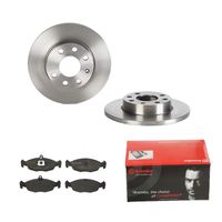 Remmenset, remschijf BREMBO, Remschijftype: Massief, Inbouwplaats: Vooras, u.a. für Opel, Vauxhall