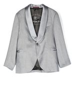 Brunello Cucinelli Kids blazer en lin à coupe droite - Gris - thumbnail