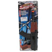 Soldaten Speelgoed Verkleed Geweer Zwart Met Geluid 29.5 Cm - Verkleedattributen