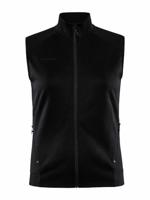 Craft ADV UNIFY VEST | damesvest XXL | zwart | licht vest voor dames van gerecycled polyester | loopvest voor dames | met kraag | 2 zakken | damesvest zomer licht, zwart, XXL