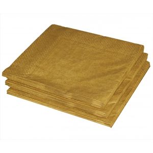 100x stuks gouden servetten 33 x 33 cm