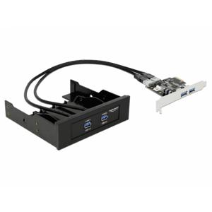 DeLOCK Front Panel + PCI Express Card interfacekaart/-adapter Intern USB 3.2 Gen 1 (3.1 Gen 1)