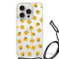 Doorzichtige Silicone Hoesje voor iPhone 15 Pro Katten Emojis - thumbnail