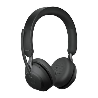 Jabra Evolve2 65 UC On Ear headset Telefoon Bluetooth Stereo Zwart Volumeregeling, Indicator voor batterijstatus, Microfoon uitschakelbaar (mute)