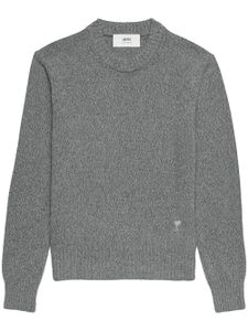 AMI Paris pull en cachemire mélangé à col rond - Gris