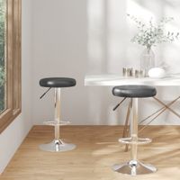 Barstoelen 2 st kunstleer zwart - thumbnail